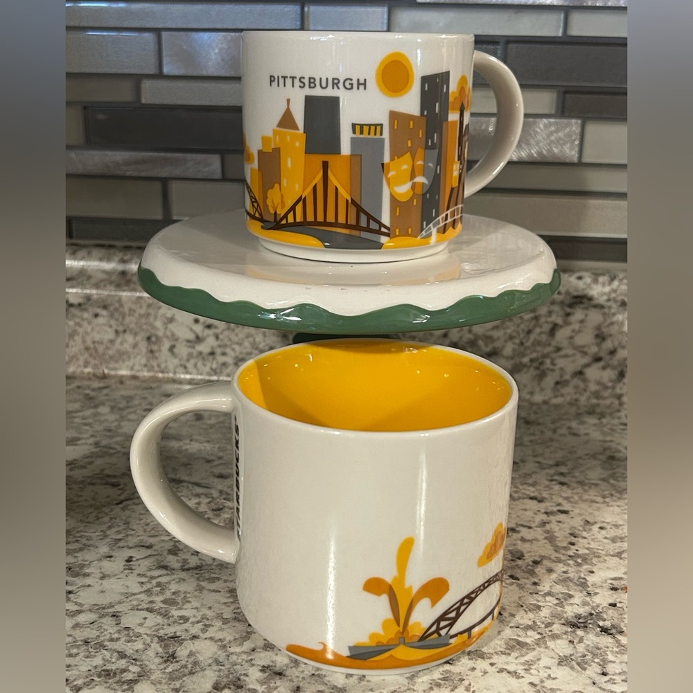 NWT Starbucks You Are Here Collection Pittsburgh Coffee/Tea Mug Set